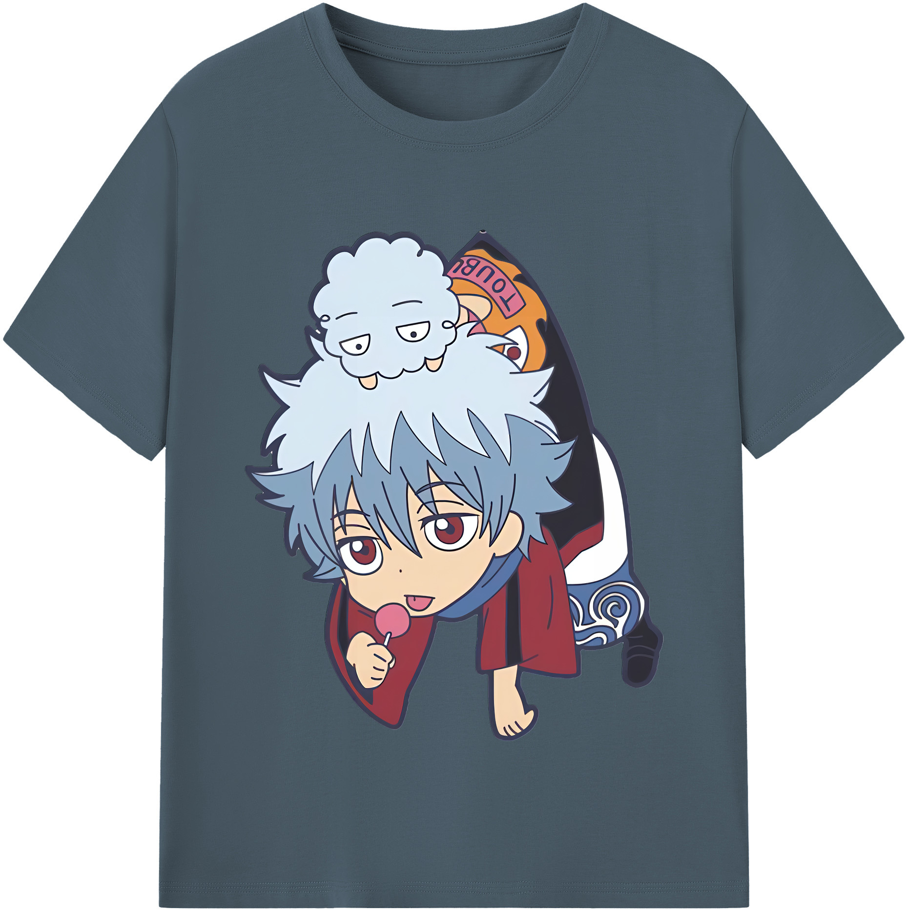 （画像用） ぎんたま 坂田銀時（さかたぎんとき） 神楽 志村新八（しむら しんぱち） GINTAMA Sakata Gintoki Kagura Shimura Shinpachi 綿100％半袖Tシャツ（フロントプリント）